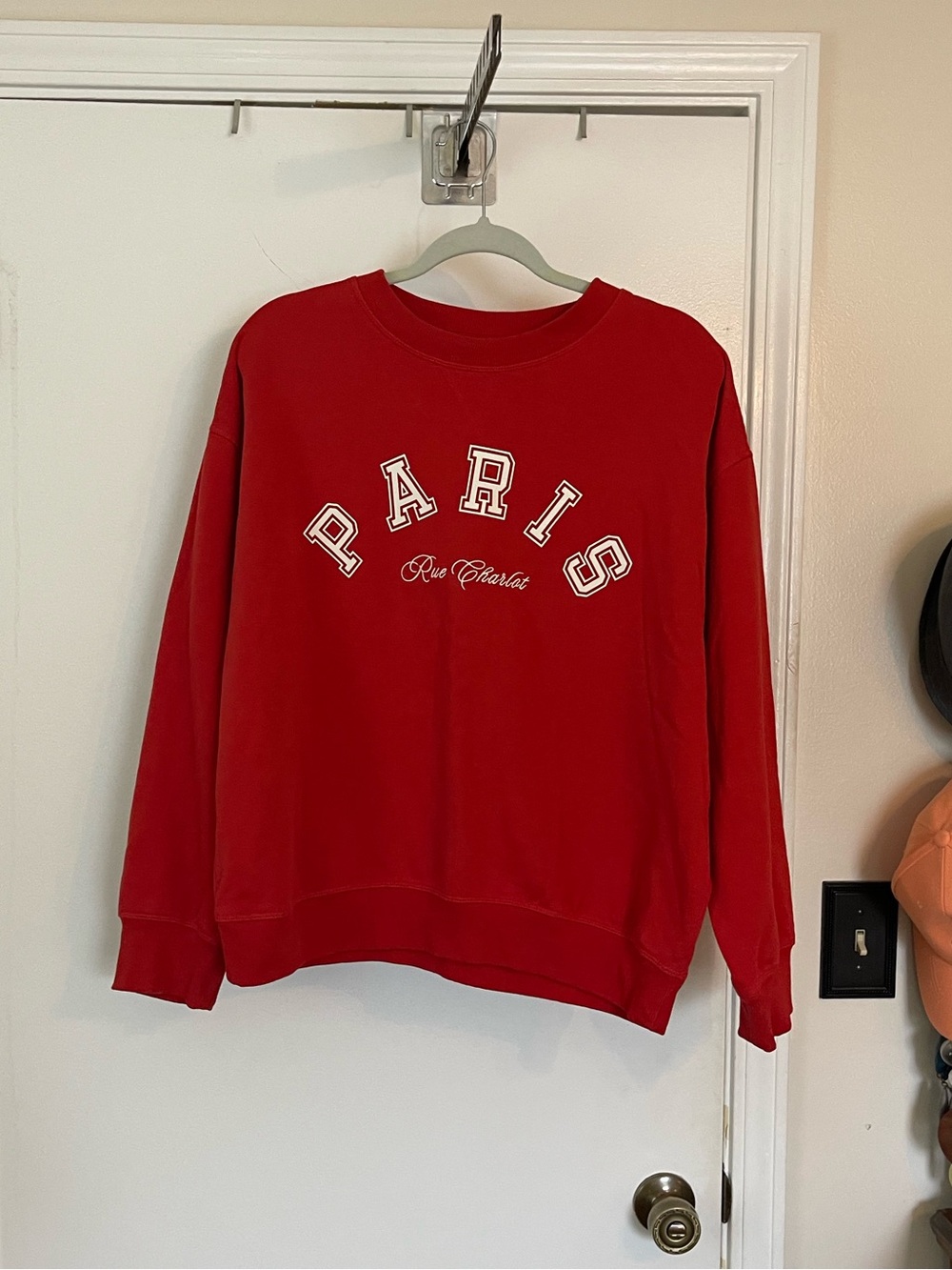 H&M Red 'Paris' Crewneck Sweatshirt
